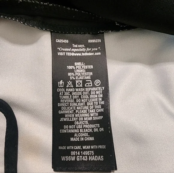 Ted Baker Hadas Secret Trellis Pants Women's Black Floral Satin - Picture 10 of 11